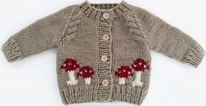 Mushroom Pebble Cardigan Sweater