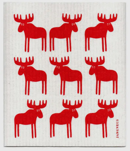 Swedish Dishcloth Red Moose