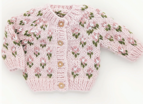 Bitty Blooms Blush Cardigan Sweater for Baby & Toddler