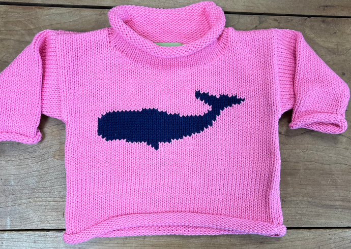 Pink Whale Rollneck Sweater