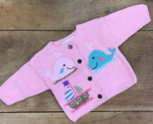 Load image into Gallery viewer, Pink Whale Cardigan Sweater