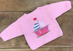 Pink Whale Cardigan Sweater