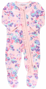 Pink Floral Footie