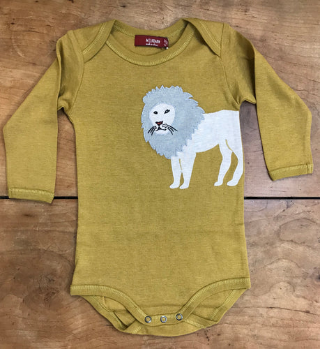 Lion Appliqué Long Sleeve Onesie