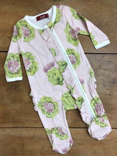 Artichoke Ruffle Zipper Footie