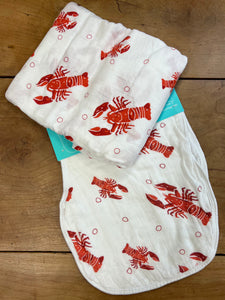 Lobster Burp-Bib and Swaddle Blanket