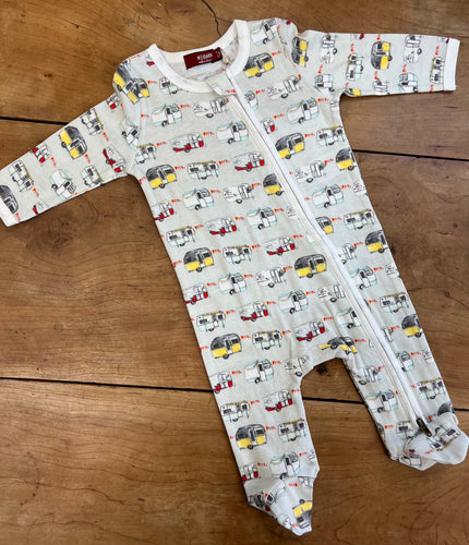 Happy Camper Zipper Footie