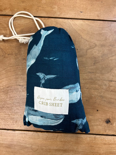 Bamboo Whale Crib Sheet
