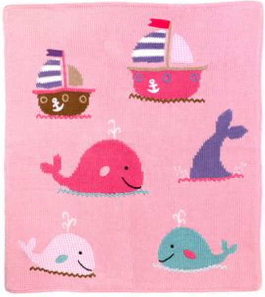 Pink Whale Carriage Blanket